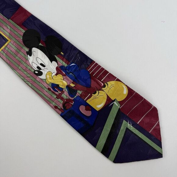 VTG Mickey Unlimited Novelty Necktie Tie Mickey Mouse Thinking Room Disney - Picture 3 of 6